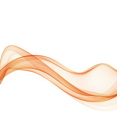 Horizontal elegant orange wavy wave on a white background. Design element