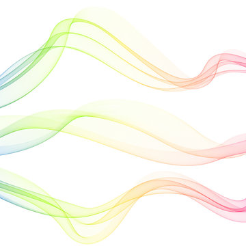  Set of color horizontal stylish waves © Nikolas