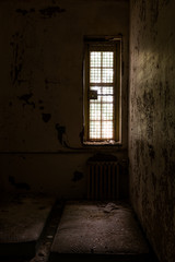 Derelict Patient Room with Skinny Window - Abandoned Creedmoor State Hospital - Queens, New York City, New York