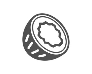 Tasty nut sign. Coconut icon. Vegan food symbol. Classic flat style. Simple coconut icon. Vector