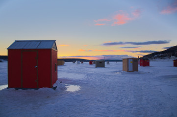 sunset on the frozen sea