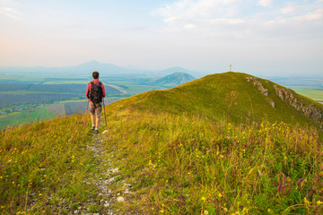 A tourist hiking and panorama of the Mineralnye Vody resort in Stavropol Region in Russia. Caucasus