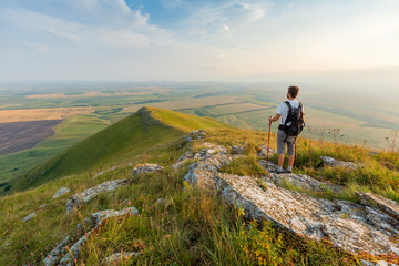 A tourist hiking and panorama of the Mineralnye Vody resort in Stavropol Region in Russia. Caucasus
