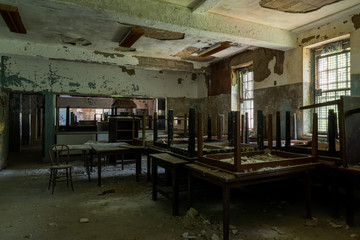 Derelict Kitchen with Furnishings - Abandoned Creedmoor State Hospital - Queens, New York City, New York