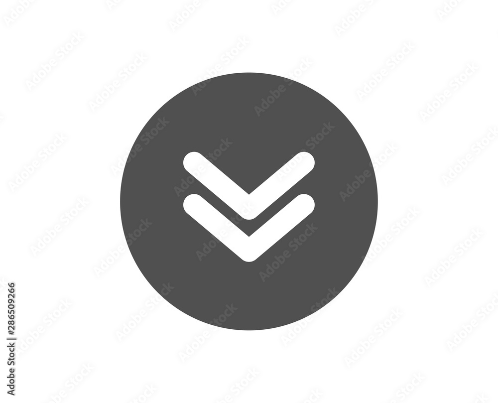 Poster scrolling screen sign. scroll down button icon. swipe page. classic flat style. simple scroll down i
