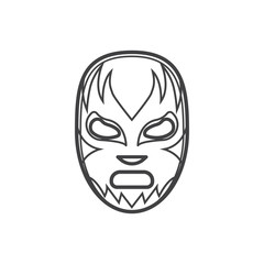 mexican fighter mask vector icon illustration
