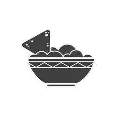 guacamole with nachos vector icon illustration