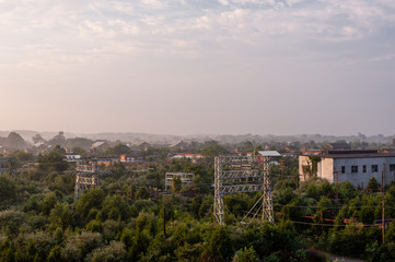 Sunrise / Early Morning View of Abandoned Buildings in Forest - Indiana Army Ammunition Plant - Charlestown, Indiana