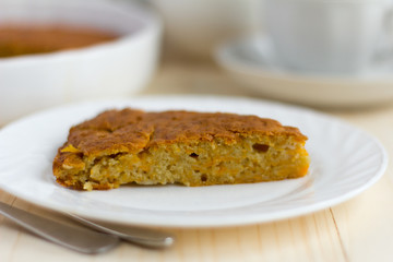 delicious fresh Homemade pumpkin pie, a traditional autumn cakes