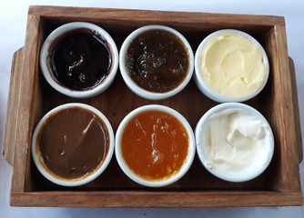spices on wooden board