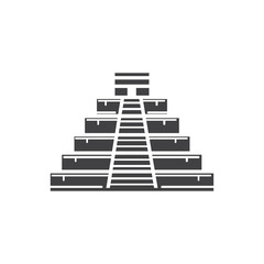 mayan piramide vector glyph icon illustration