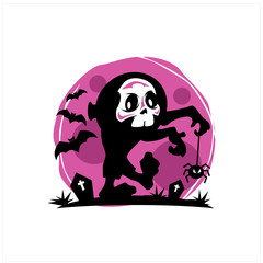 Skeleton Head Halloween Therme Logo Vector
