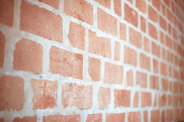 angle view of red brick wall