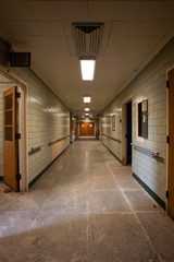 Derelict Hallway with Electricity - Abandoned Mayview State Hospital - Pittsburgh, Pennsylvania