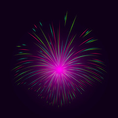 Colorful graphic firework shape for concept design. Starburst symbol. Firework explosion icon.