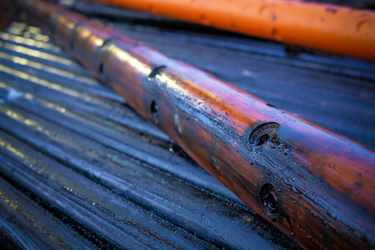 Perforation tool for perforate oil and gas well to make the hole on production tubing to allow gas and condensate flow, Oil and gas business. Perforating gun swelling after firing.