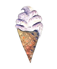 watercolor isolated ice cream