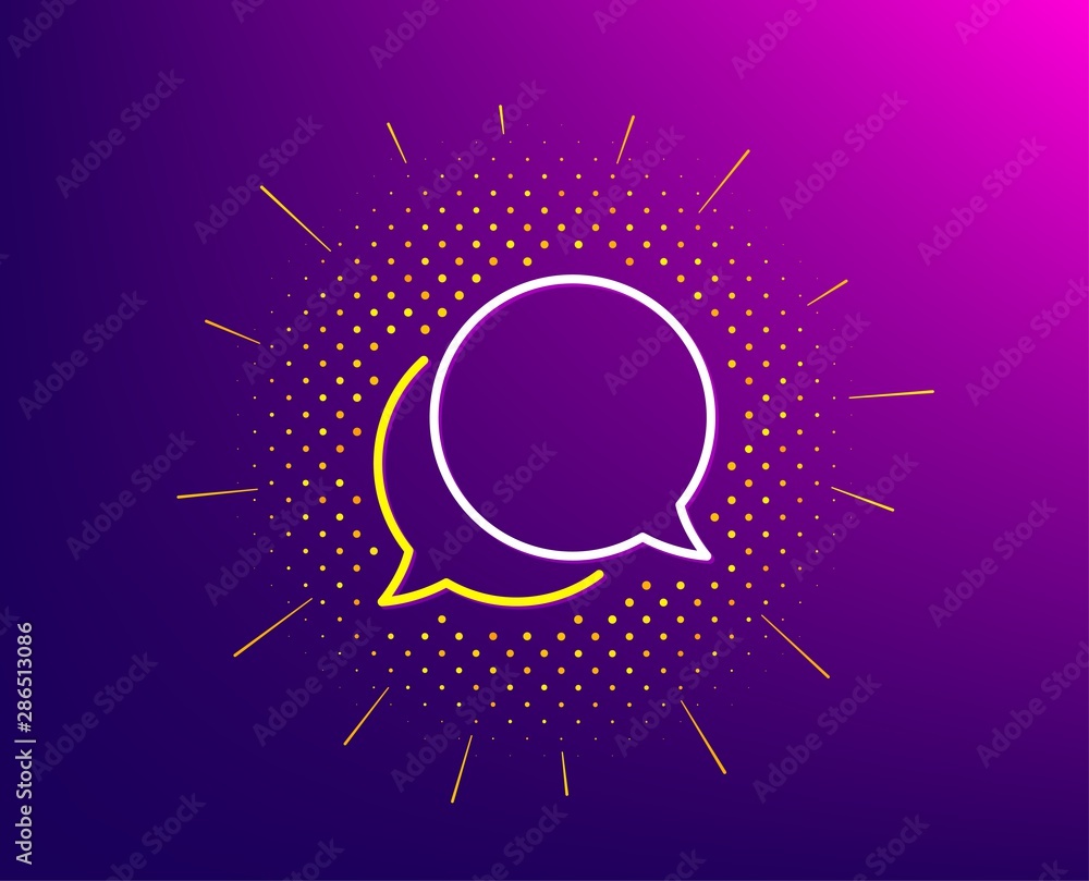 Aufkleber chat comment line icon. halftone pattern. speech bubble sign. social media message symbol. gradient 