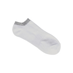 White short sport sock isolated on white background.