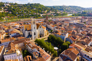 Aerial view on the city Agen. France