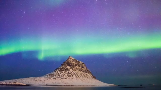 Series of Beautiful Northern Lights or better known as Aurora Borealis time lapse view in 4K