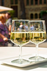 Street wine festival on Mosel river, Germany, during grape harvest