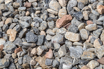 Stones crushed stone and gravel close-up as an abstract background