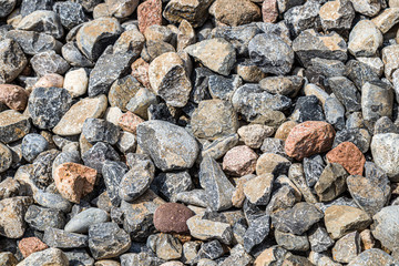 Stones crushed stone and gravel close-up as an abstract background