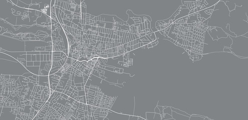 Urban vector city map of Horsen, Denmark