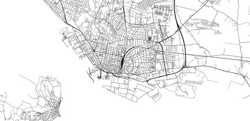 Fototapeta na wymiar Urban vector city map of Esbjerg, Denmark