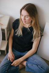 Woman painter in art studio