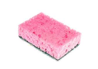 Sponges for washing dishes isolated on white background close-up