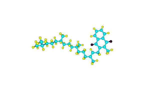 Rotating vitamin K1 molecule video