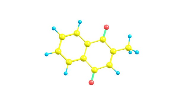 Rotating vitamin K3 molecule video