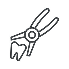 Line icon removing forceps tooth
