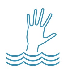 hand drowning in water