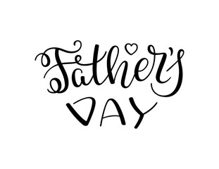 Hand lettering Father's Day. Template for greeting card, poster, banner, print.
