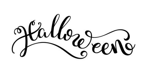 Halloween hand lettering. Template for card, poster, print.