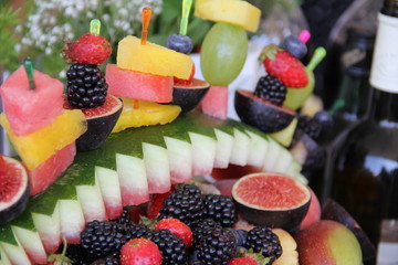 cake with fruits and berries