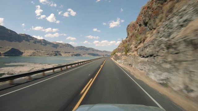 Driving Scenic Highway 17 in Washington State Summer Season