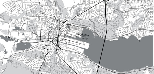 Obraz premium Urban vector city map of Vejle, Denmark