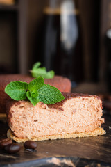 Chocolate and coffee bean cake