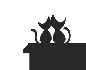 cats in love illustration