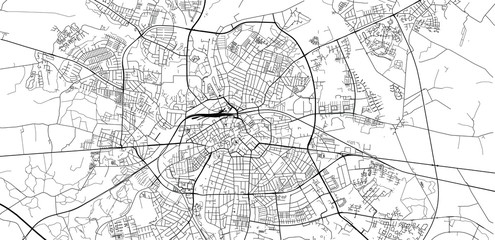 Urban vector city map of Odense, Denmark