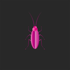 Beetle logo creative design in trend gradient, insect cockroach illustration for t-shirt print