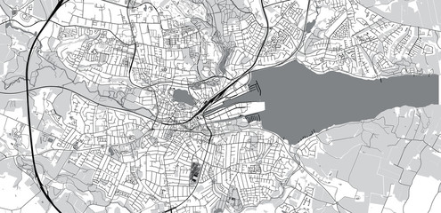 Obraz premium Urban vector city map of Kolding, Denmark