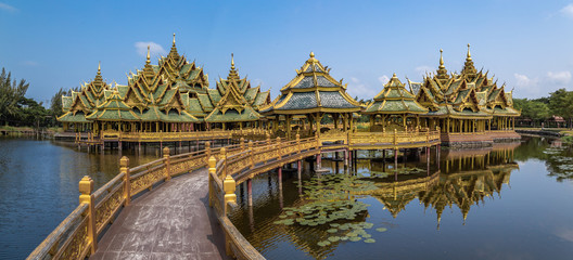 Fototapeta premium Temples in Ancient City Muang Boran in Bangkok Thailand