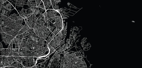 Urban vector city map of Copenhagen, Denmark