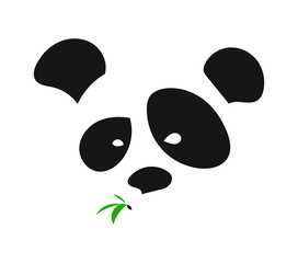 Cute Skeptical Panda. White background