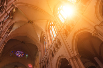 Old Church with sun flare through the window
